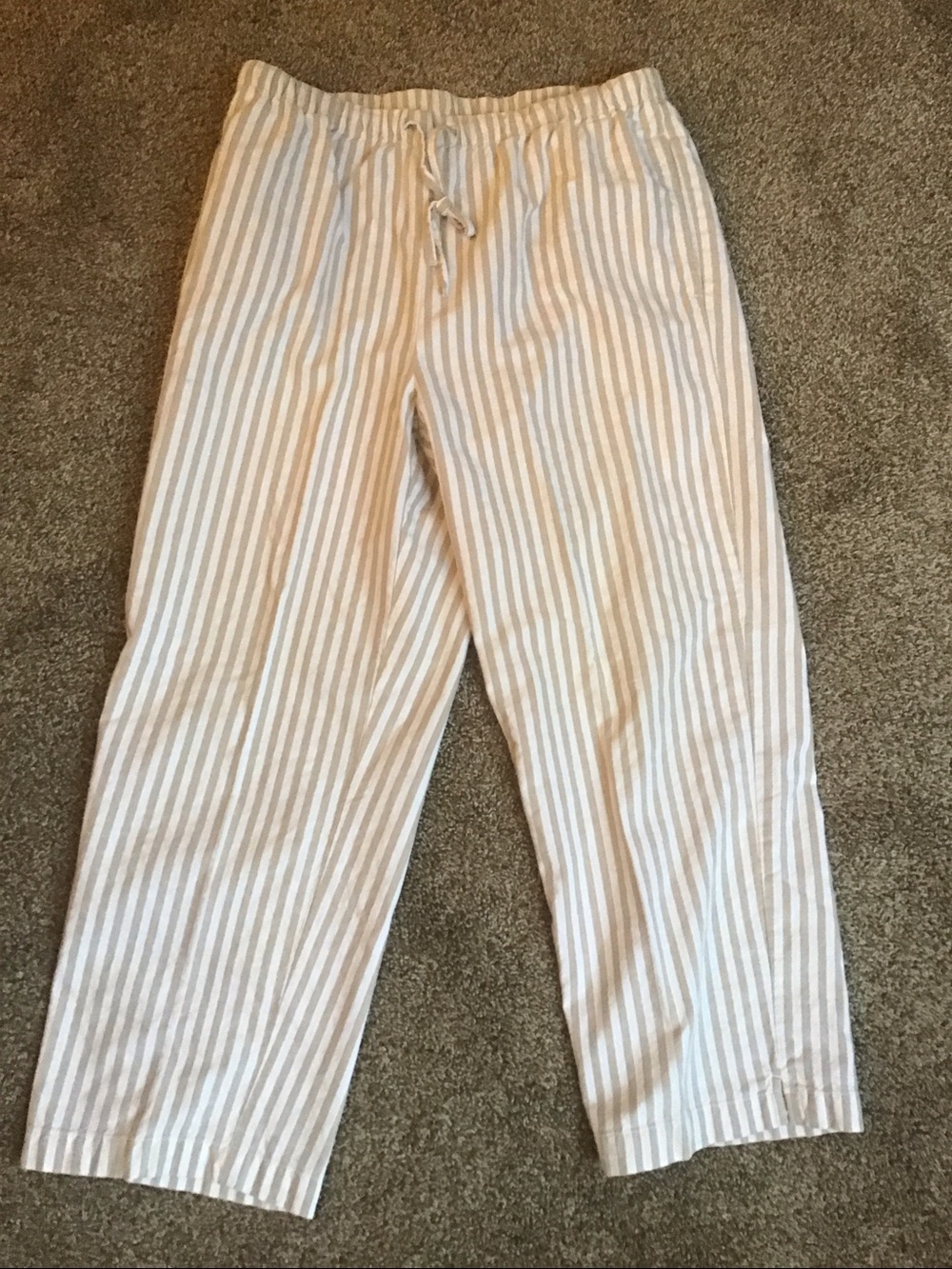 ORVIS Striped Cropped Pants w/ Pockets SIZE 8